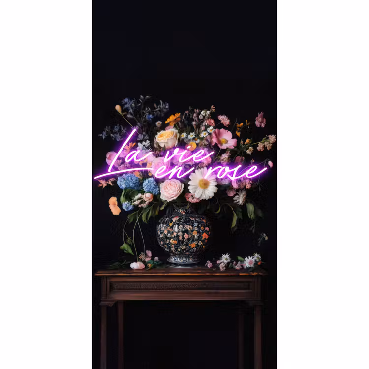 Behang - Neon - Vaas - Bloemen — 2
