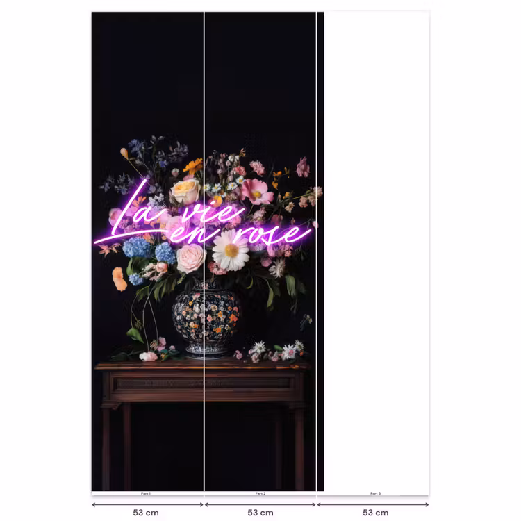 Behang - Neon - Vaas - Bloemen — 6