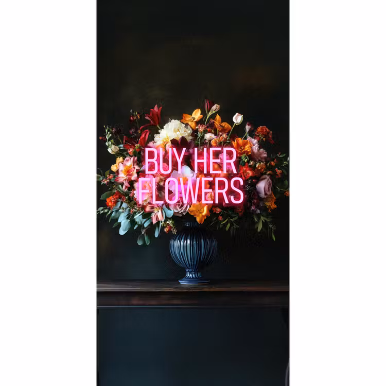 Behang - Quote - Bloemen - Vaas - Neon — 2