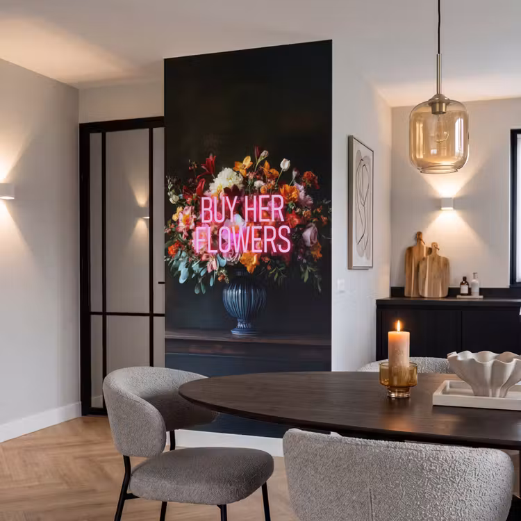 Behang - Quote - Bloemen - Vaas - Neon — 5