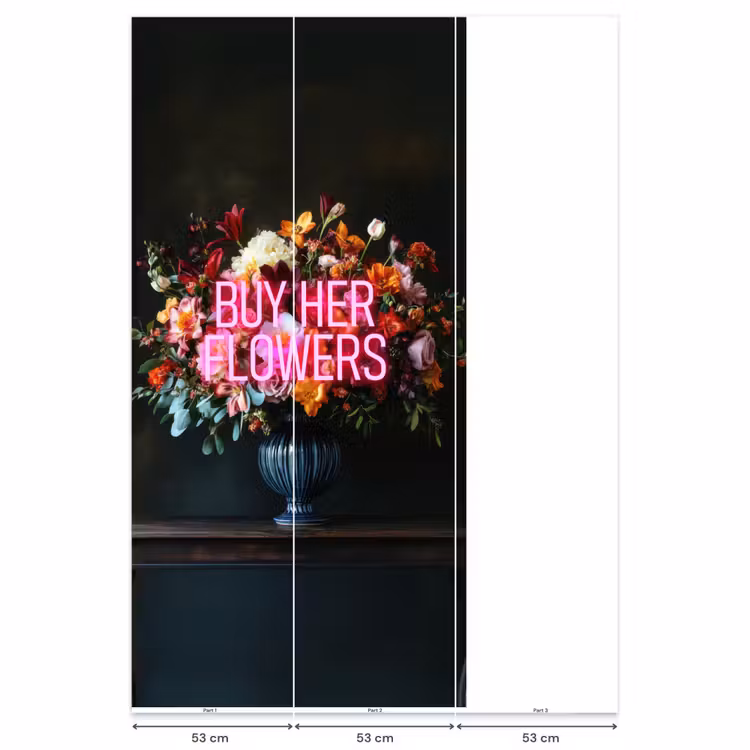 Behang - Quote - Bloemen - Vaas - Neon — 6
