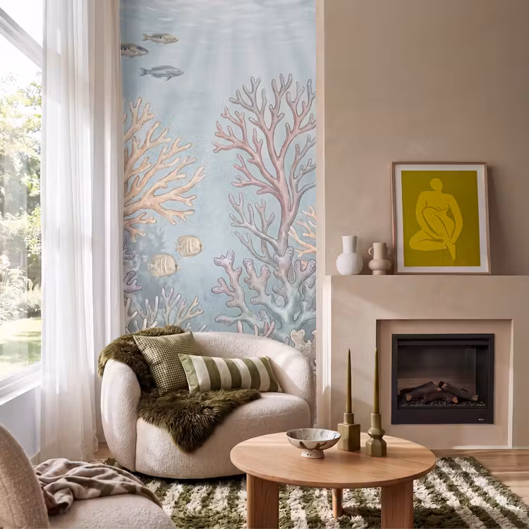 Behang - Vis - Koraal - Oceaan - Illustratie - Onderwater — 1