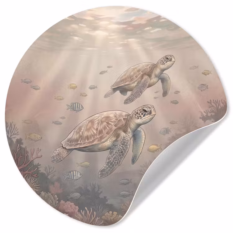 Behangcirkel - Dier - Onderwater - Oceaan - Illustratie - Zeeleven — 1
