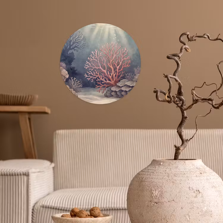 Behangcirkel - Koraal - Onderwater - Natuur - Roze — 2