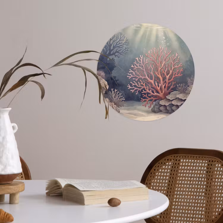 Behangcirkel - Koraal - Onderwater - Natuur - Roze — 4