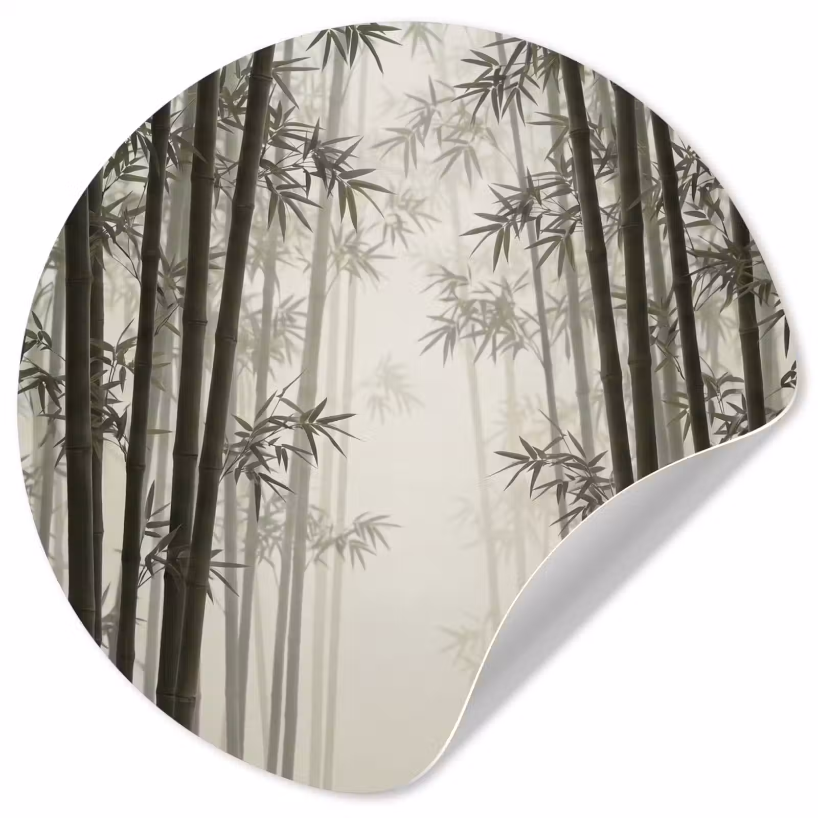 Behangcirkel - Bamboe - Bos - Mist - Natuur — 1