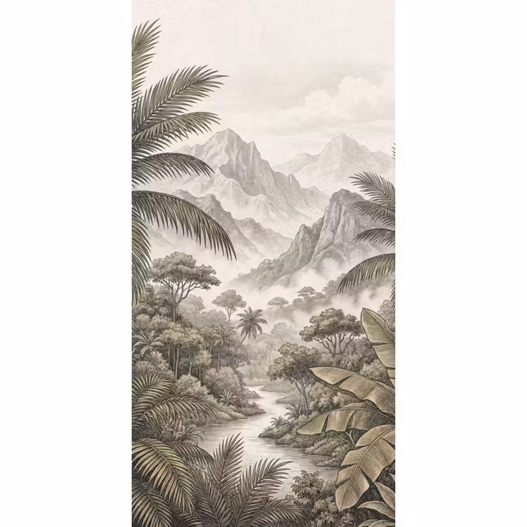 Behang - Natuur - Bergen - Rivier - Tropisch - Vintage — 2