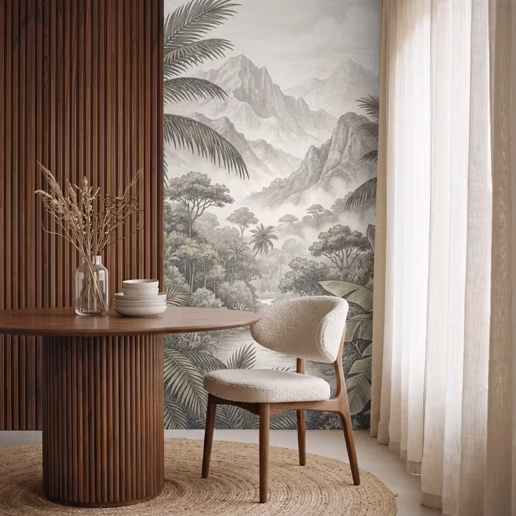 Behang - Natuur - Bergen - Rivier - Tropisch - Vintage — 4