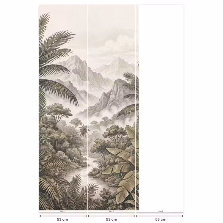 Behang - Natuur - Bergen - Rivier - Tropisch - Vintage — 6
