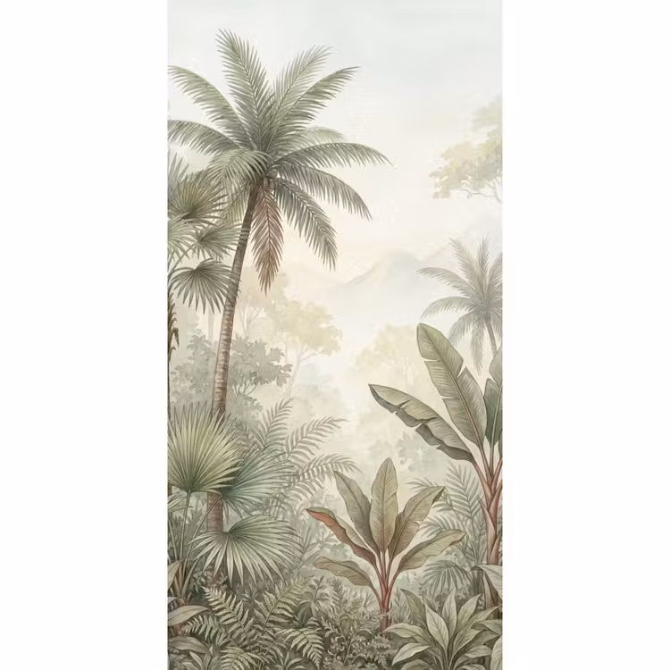 Behang - Natuur - Tropisch bos - Landschap - Aquarel - Groen — 2