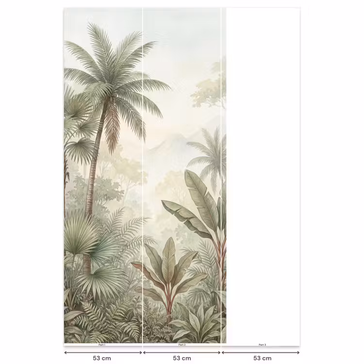 Behang - Natuur - Tropisch bos - Landschap - Aquarel - Groen — 6