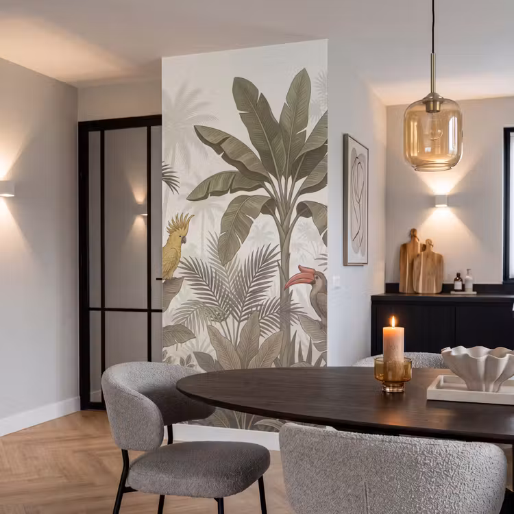 Behang - Vogel - Jungle - Tropisch - Illustratie - Groen — 5