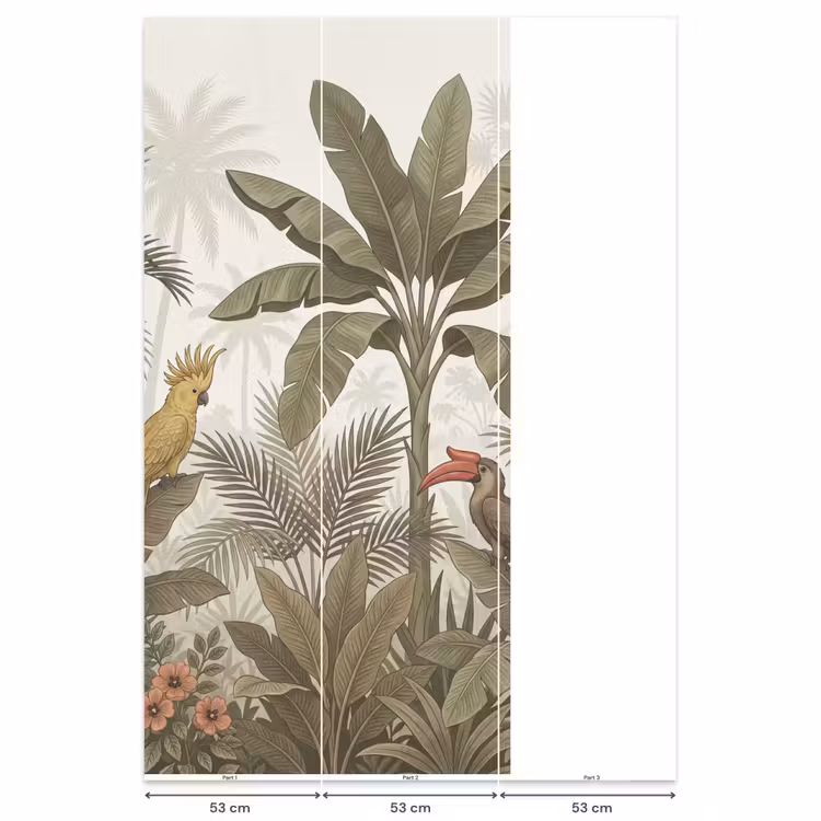 Behang - Vogel - Jungle - Tropisch - Illustratie - Groen — 6