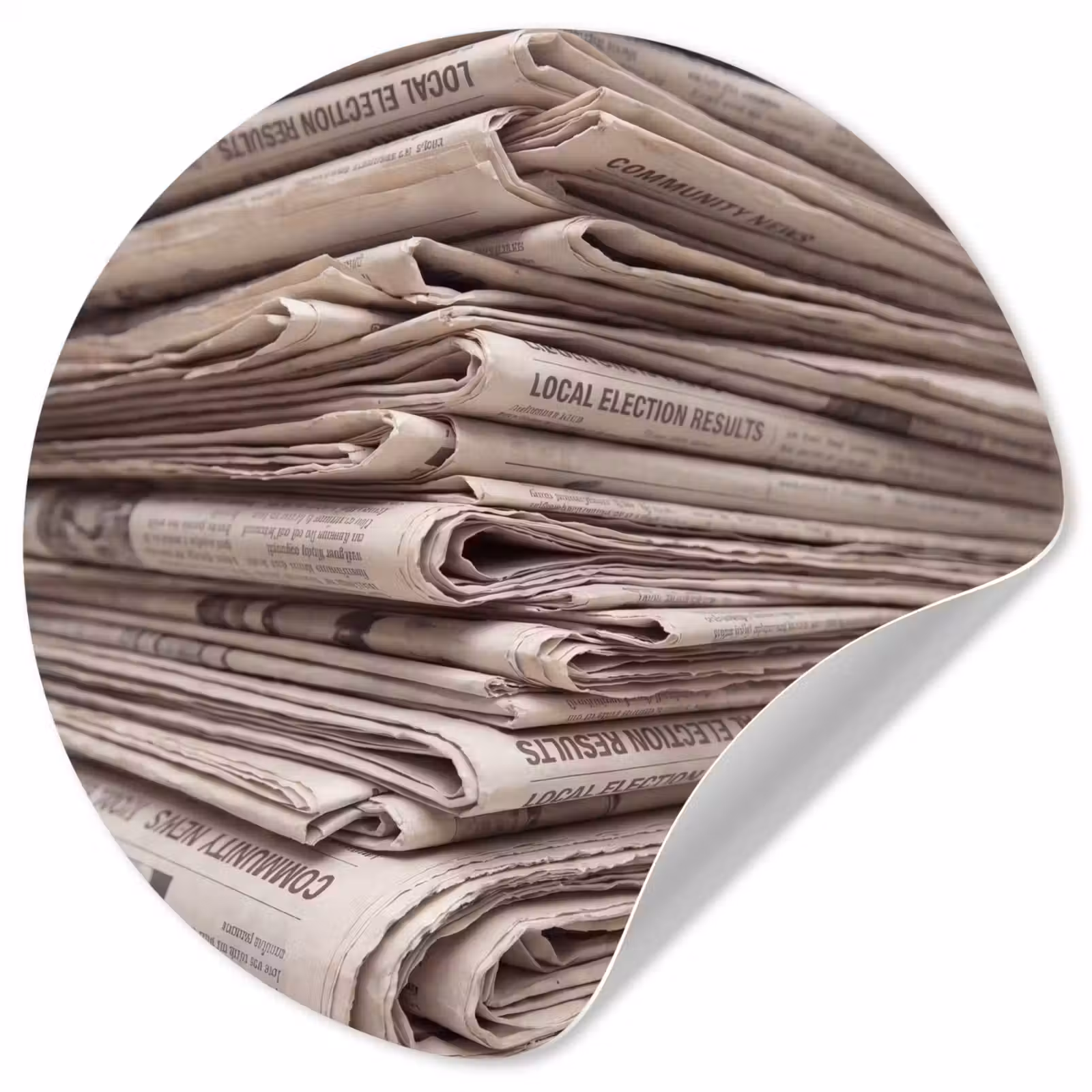 Behangcirkel - Kranten - Stapel - Nieuws - Vintage - Beige — 1