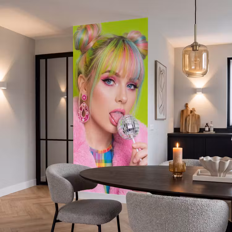 Behang - Vrouw - Kleurrijk haar - Pop art - Modern - Levendig — 5