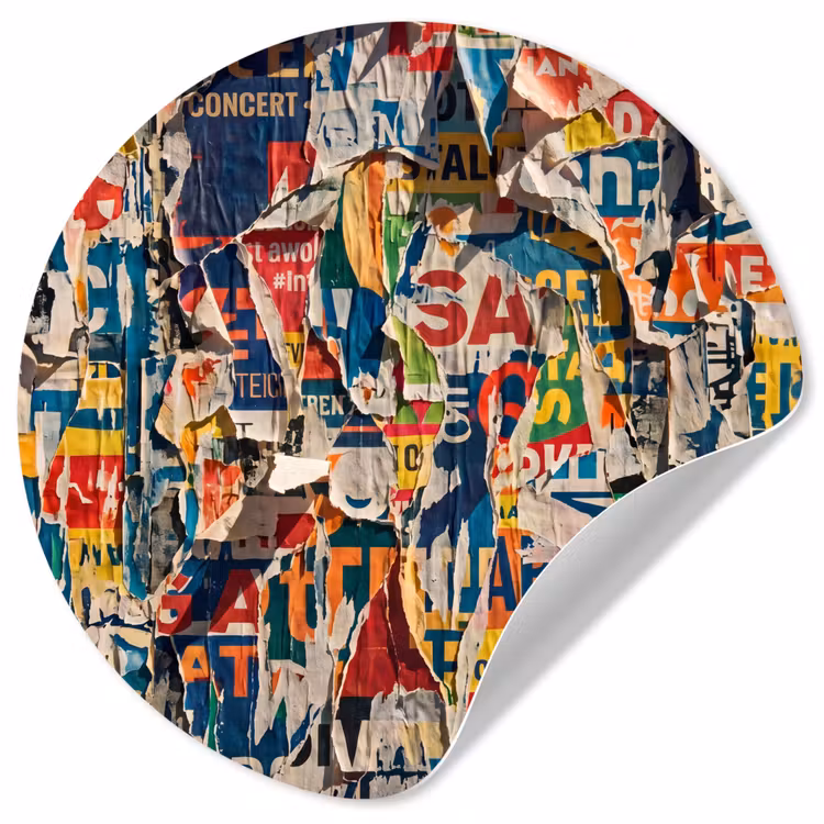 Behangcirkel - Abstract - Gelaagd papier - Urban - Modern - Kleurrijk — 1
