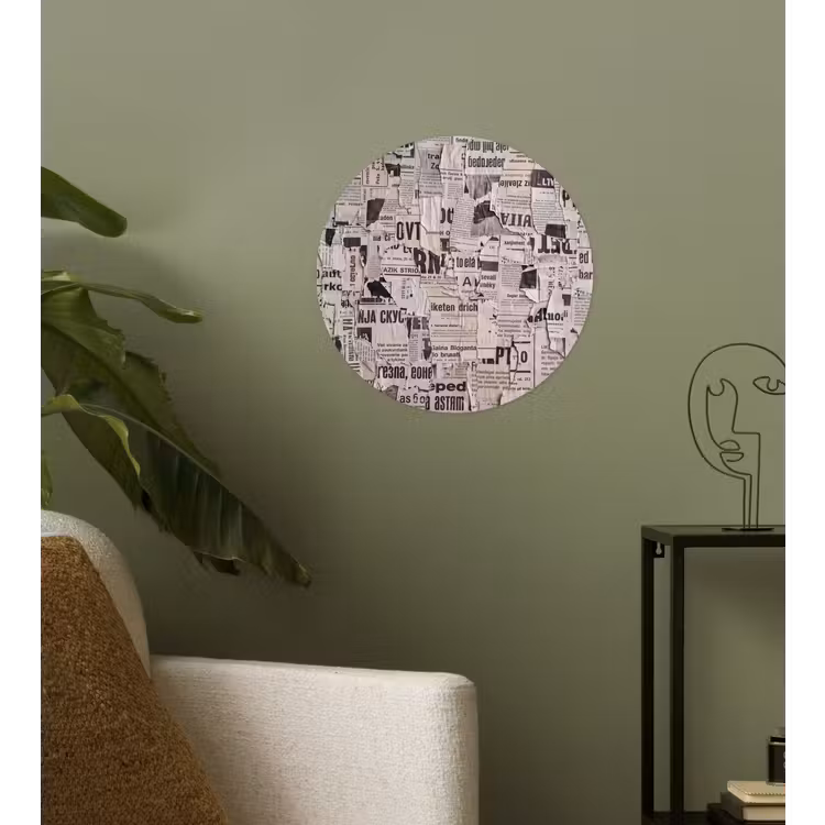 Behangcirkel - Krant - Gescheurd - Textuur - Abstract - Zwart-wit — 3