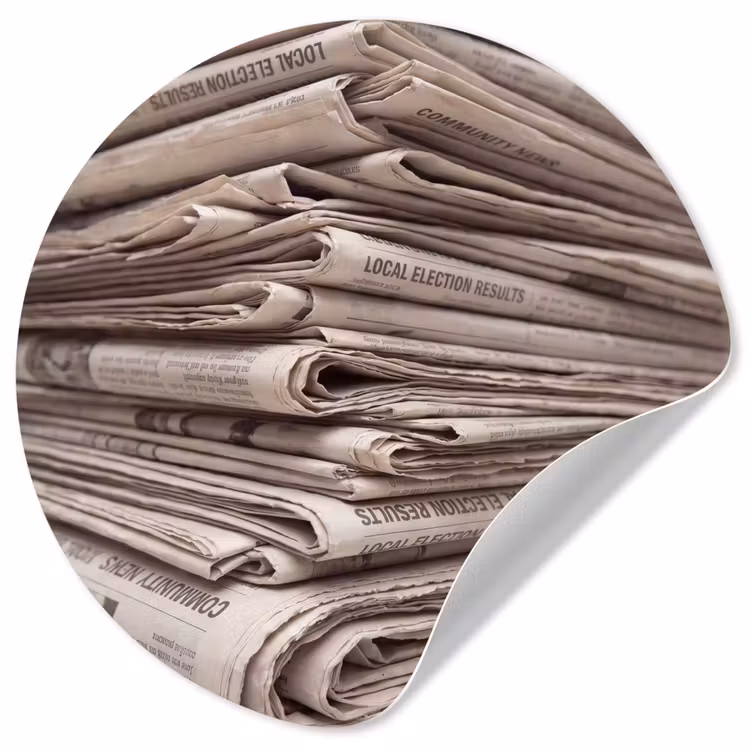 Behangcirkel - Kranten - Stapel - Nieuws - Vintage - Beige — 1