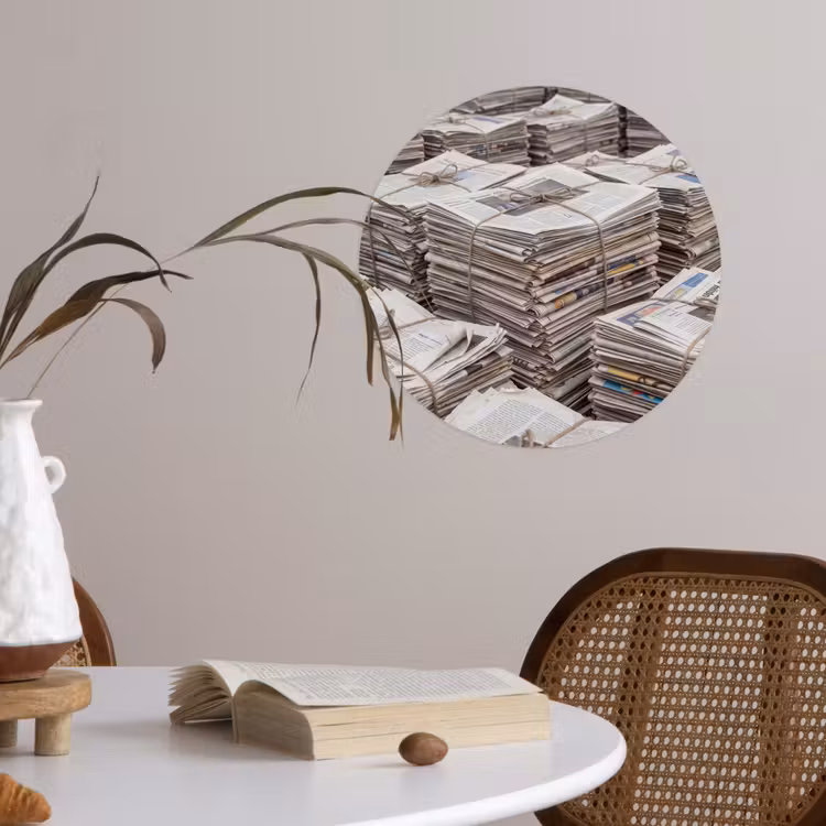 Behangcirkel - Kranten - Stapels - Touw - Informatie - Vintage — 4