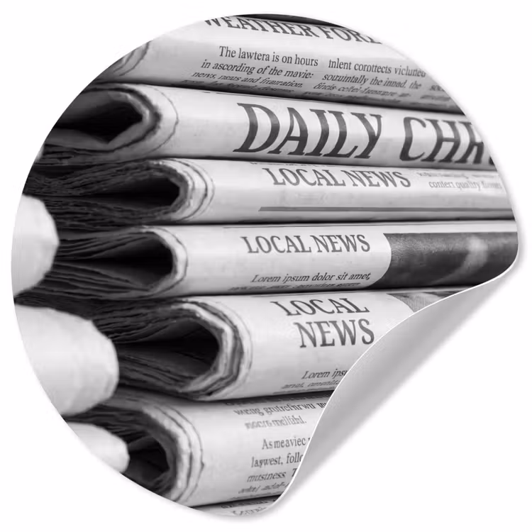 Behangcirkel - Krant - Stapel - Nieuws - Zwart-wit - Media — 1