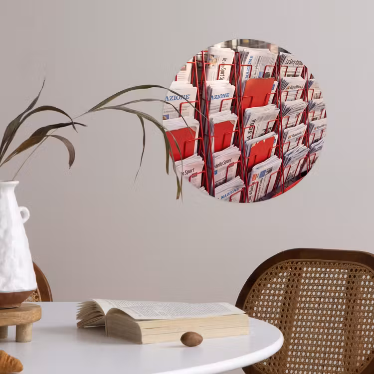 Behangcirkel - Kranten - Rek - Stedelijk - Dagelijks leven - Rood — 4