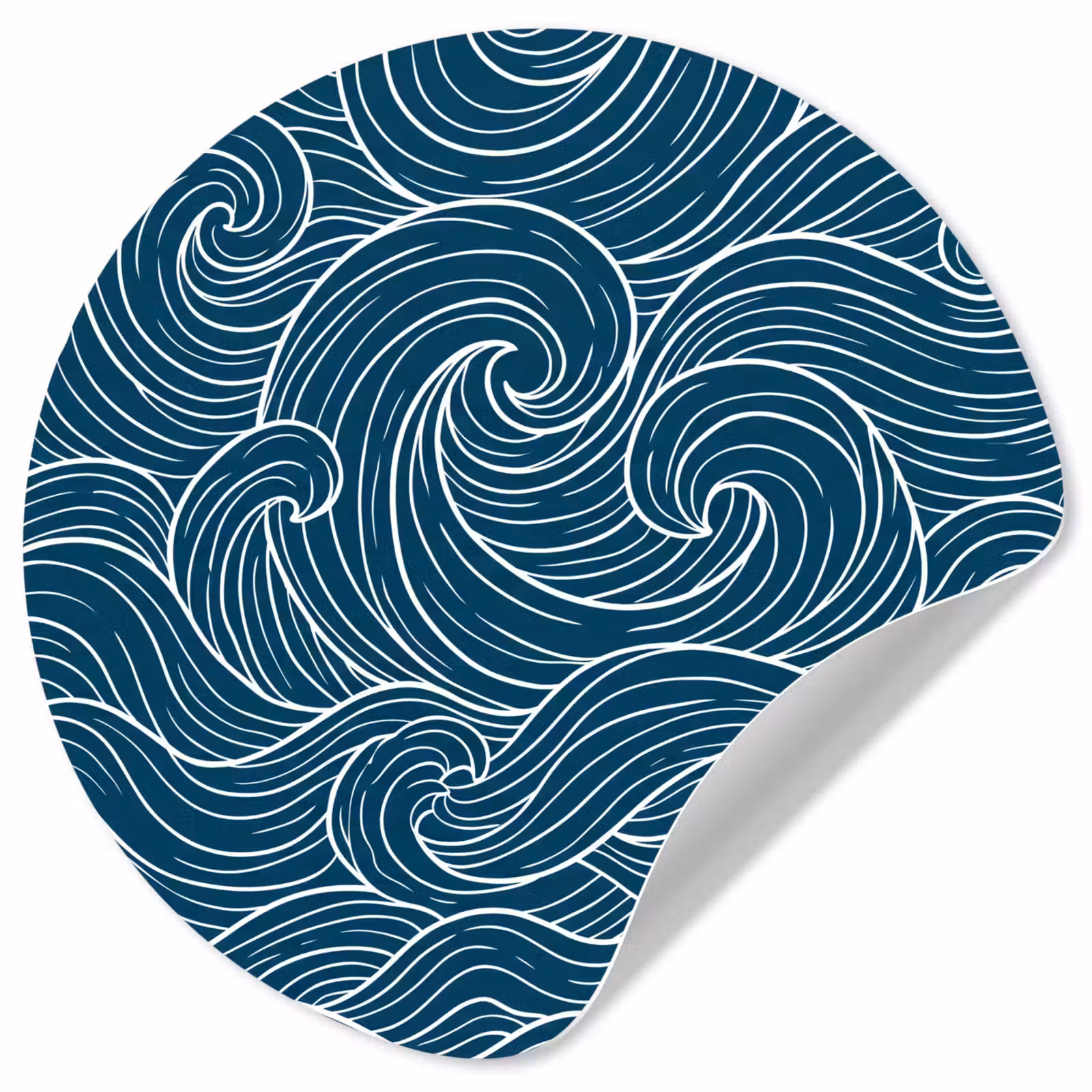 Behangcirkel - Golven - Spiraal - Water - Abstract - Blauw — 1
