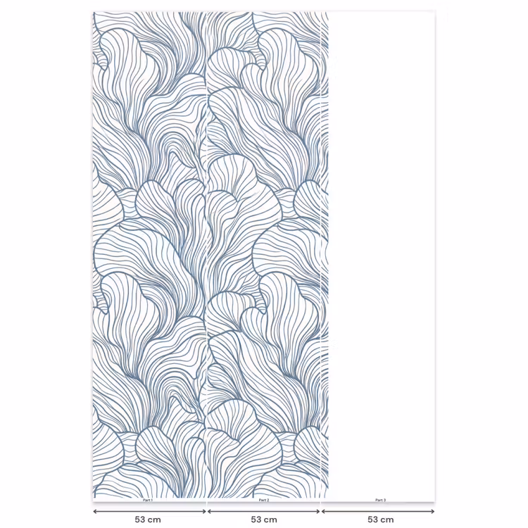 Behang - Patroon - Lijnen - Organisch - Abstract - Blauw — 6