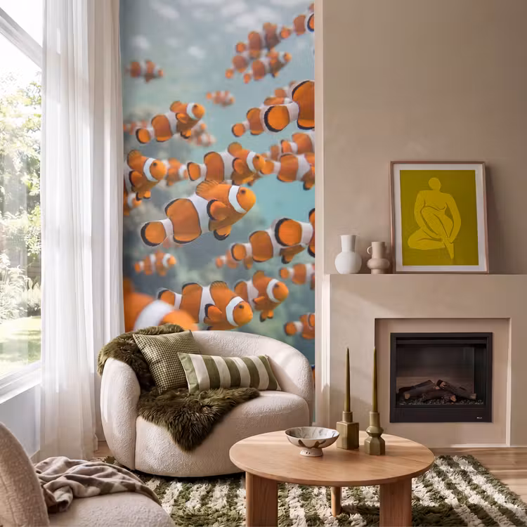 Behang - Vis - School - Onderwater - Dieren - Oranje — 1