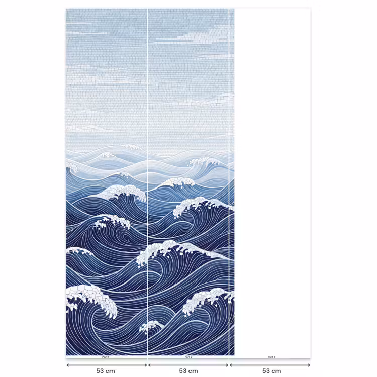 Behang - Water - Mozaïek - Landschap - Modern - Blauw — 6