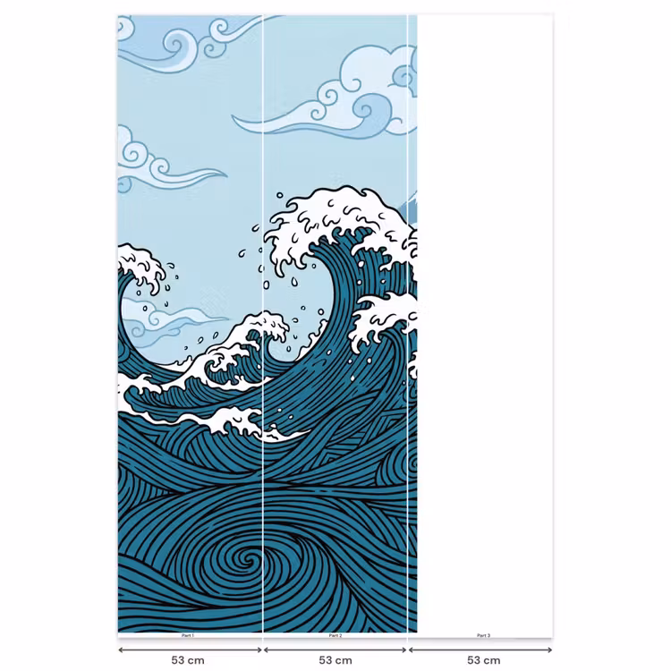 Behang - Zee - Golven - Japans - Natuur - Blauw — 6
