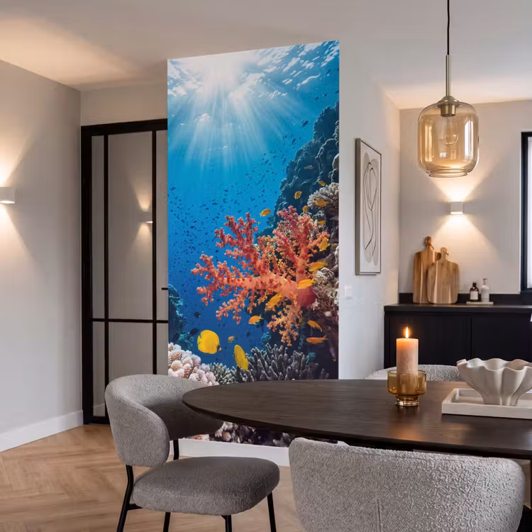 Behang - Zee - Koraalrif - Natuur - Levendig - Blauw — 5