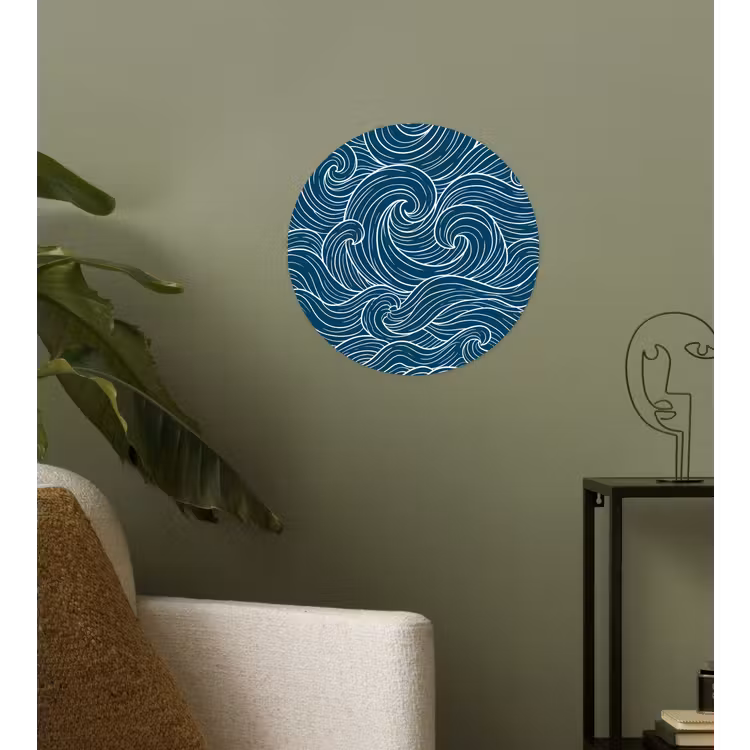 Behangcirkel - Golven - Spiraal - Water - Abstract - Blauw — 3