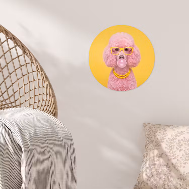 Behangcirkel - Hond - Kauwgum - Dieren - Modern - Roze — 5