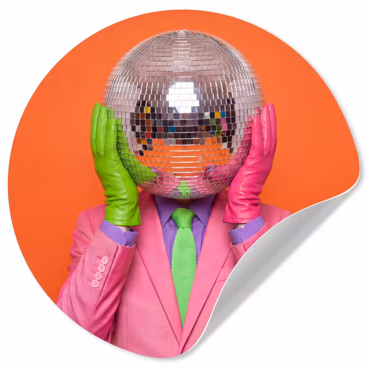 Behangcirkel - Kunst - Disco bal - Kleurrijk - Modern - Studio — 1