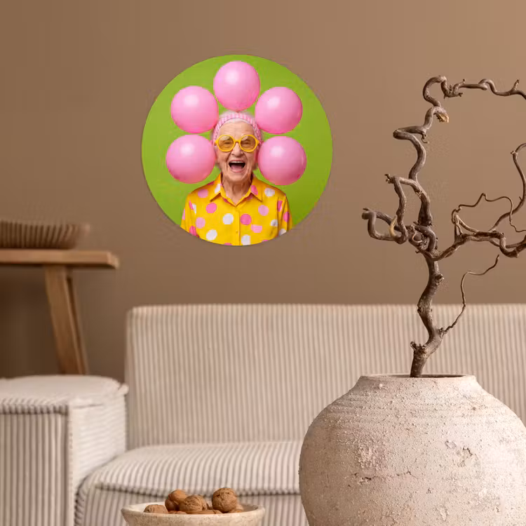 Behangcirkel - Mens - Ballonnen - Feest - Kleurrijk - Roze — 2