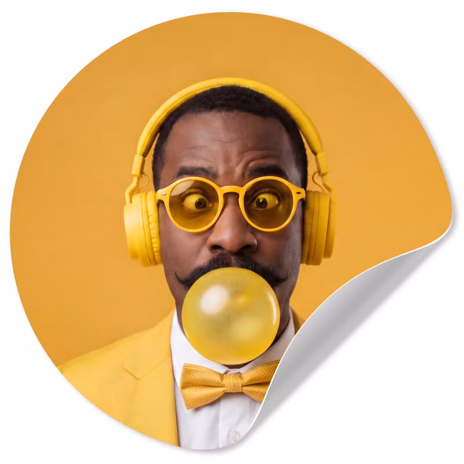 Behangcirkel - Man - Bubblegum - Portret - Geel - Modern — 1