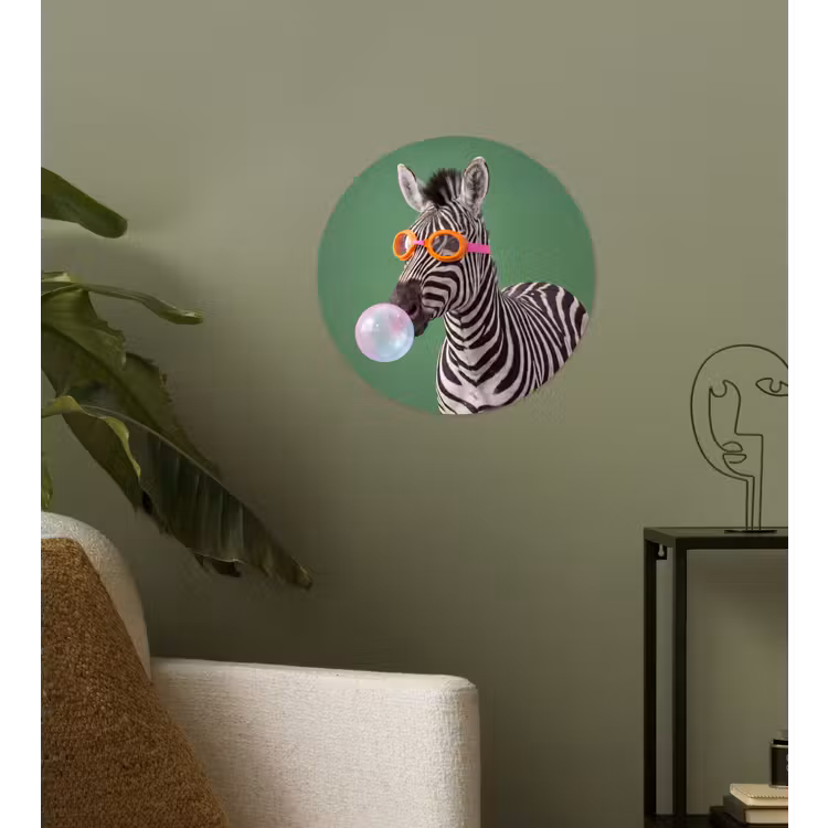 Behangcirkel - Dier - Bril - Bel - Modern - Groen — 3