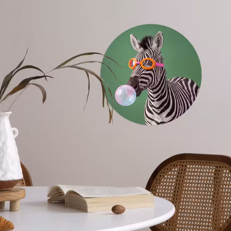 Behangcirkel - Dier - Bril - Bel - Modern - Groen — 4