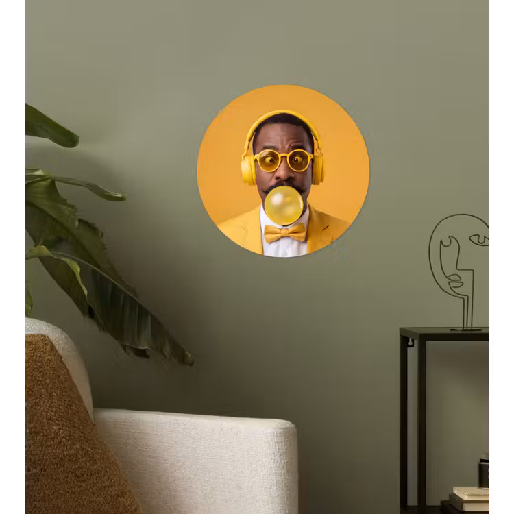 Behangcirkel - Man - Bubblegum - Portret - Geel - Modern — 3
