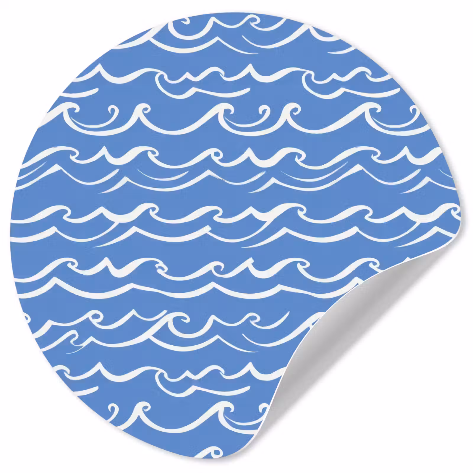 Behangcirkel - Blauw - Wit - Simpel - Getekend - Golven — 1
