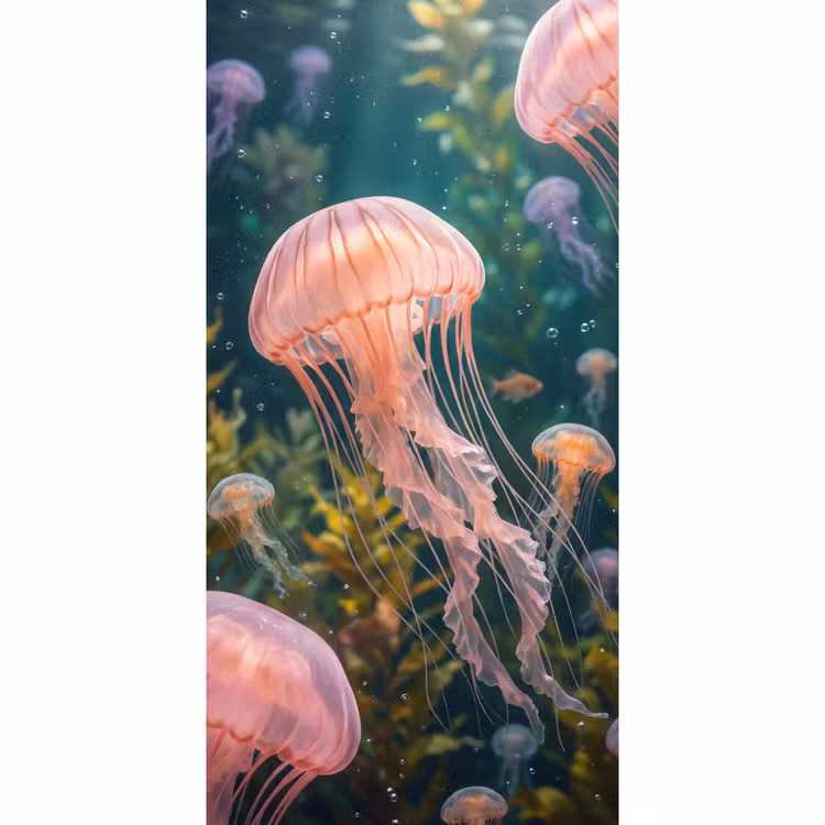 Behang - Kwal - Roze - Onderwater - Zeeleven - Dieren — 2