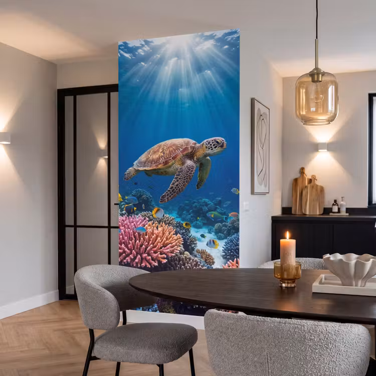 Behang - Schildpad - Koraalrif - Oceaan - Dieren - Blauw — 5