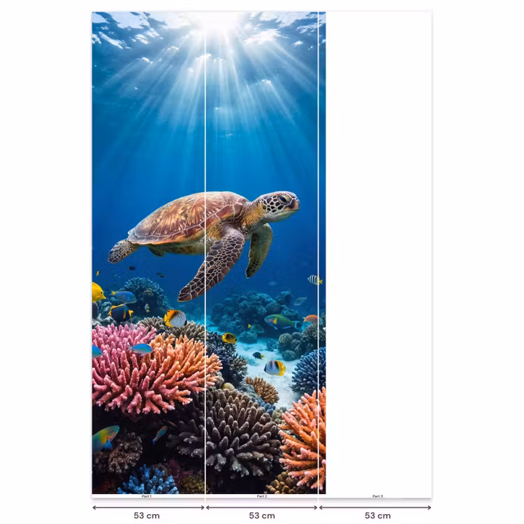 Behang - Schildpad - Koraalrif - Oceaan - Dieren - Blauw — 6