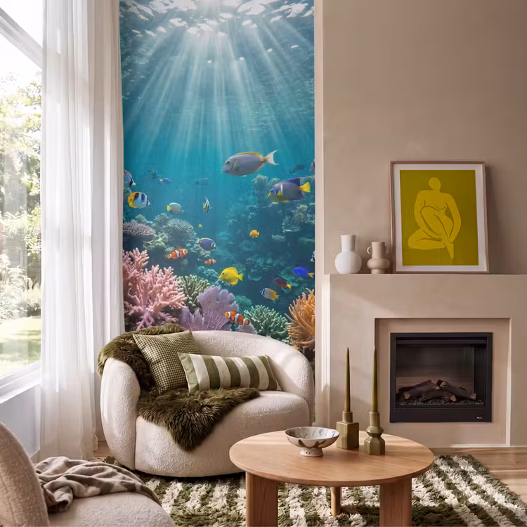 Behang - Vis - Koraal - Oceaan - Natuur - Kleurrijk — 1