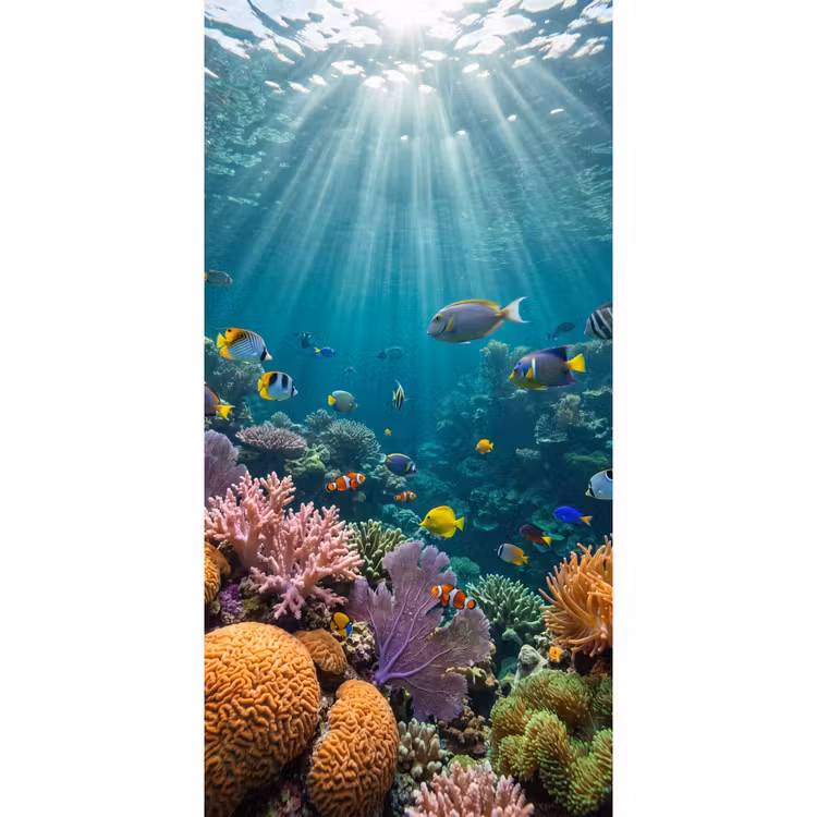 Behang - Vis - Koraal - Oceaan - Natuur - Kleurrijk — 2