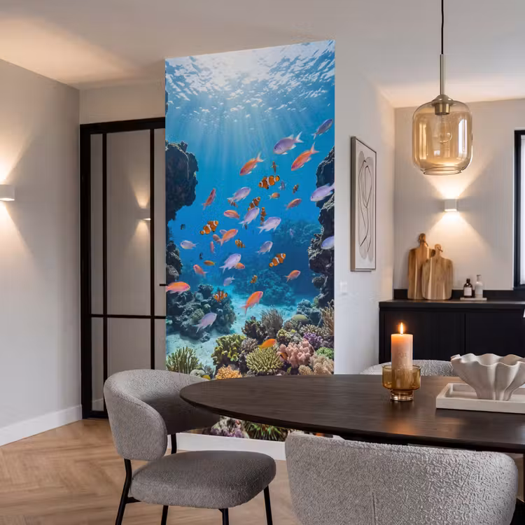 Behang - Vis - Koraalrif - Onderwater - Levendig - Blauw — 5