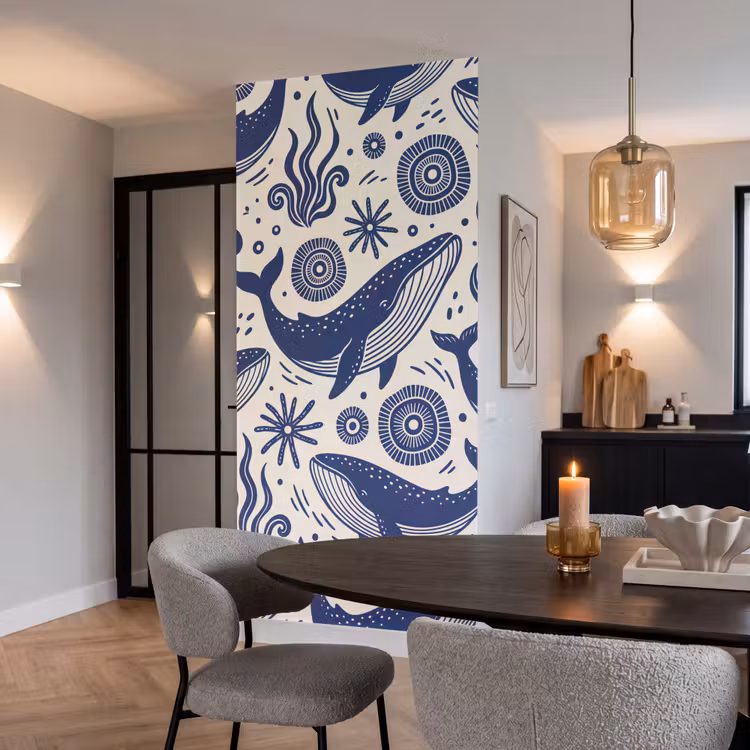 Behang - Walvis - Onderwater - Dieren - Abstract - Blauw — 5