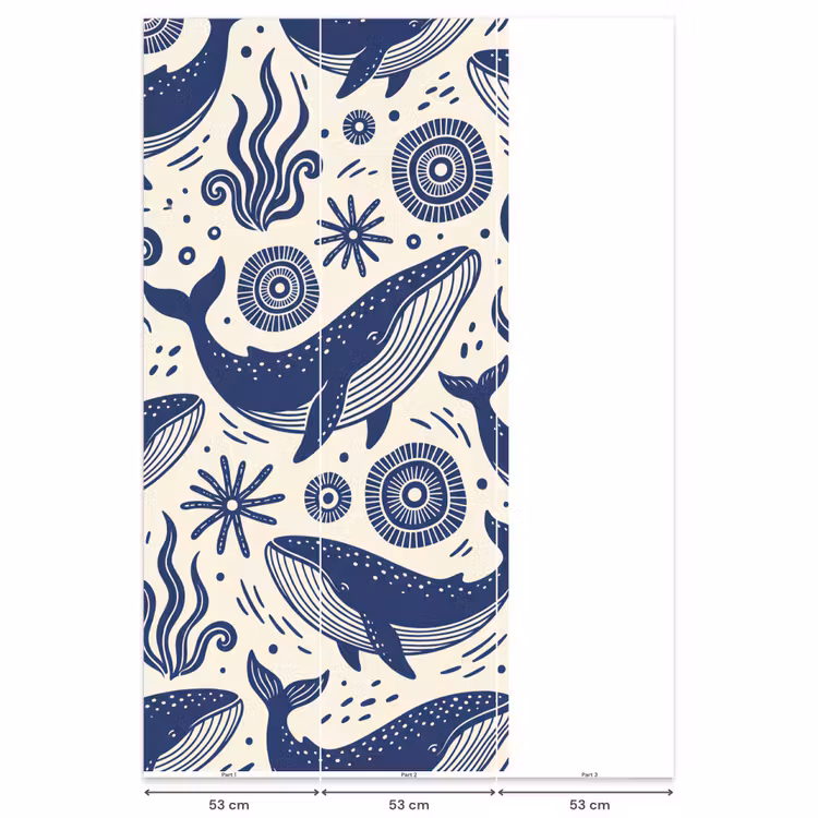 Behang - Walvis - Onderwater - Dieren - Abstract - Blauw — 6