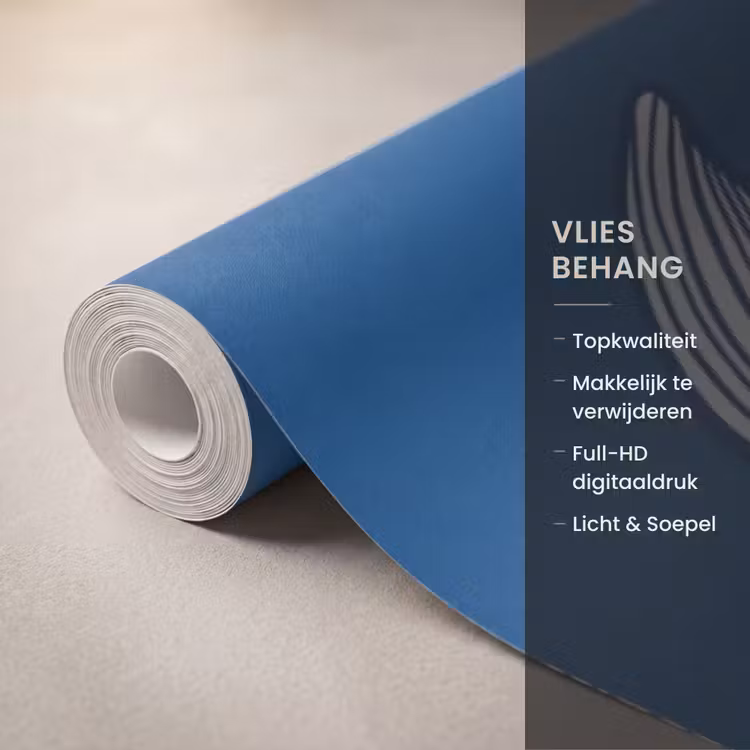 Behang - Walvis - Staart - Golven - Lijntekening - Blauw — 3