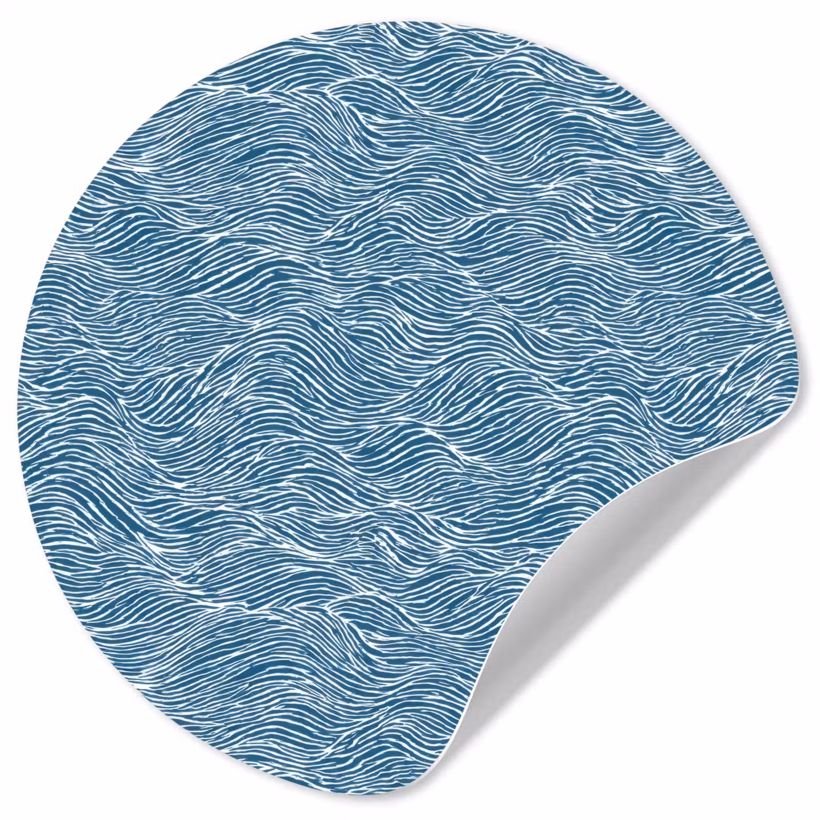 Behangcirkel - Blauw - Wit - Golven - Getekend - Textuur — 1